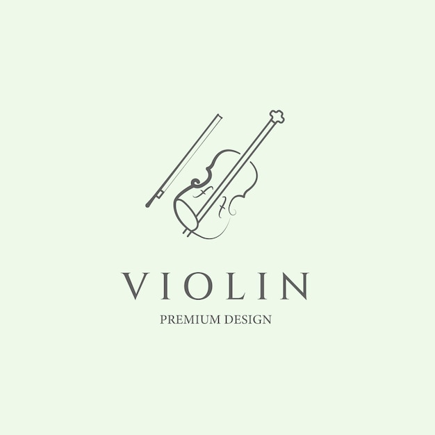 Plik wektorowy skrzypce logo linia sztuki ikona minimalistyczny projekt ilustracji