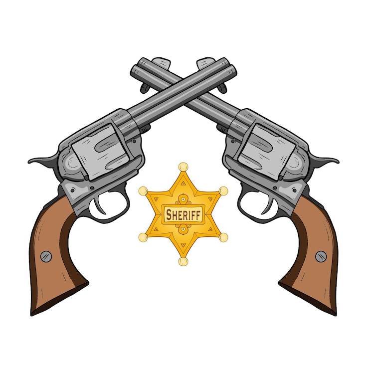 Wektor skrzyżowane pistolety vintage wektor pistolet pistolet pistolet rewolwer retro