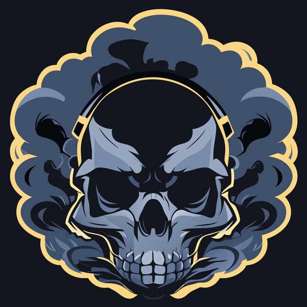 Skull In Smoke Cloud T-shirt Design