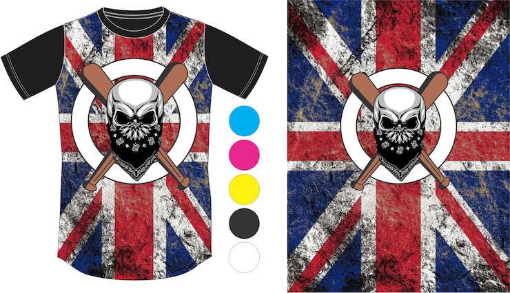 Wektor skull shirt rock shirt z wysokiej jakości eps 2