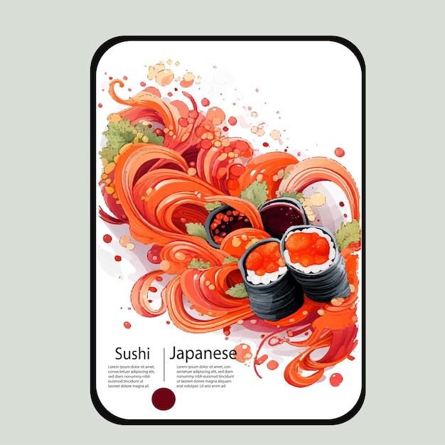 Plik wektorowy skutecznym sposobem może być utworzenie karty promocyjnej promującej japońskie jedzenie sushi
