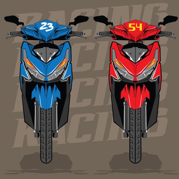 Skutery wyścigowe Przedni widok motocykla do wyścigów sportowych