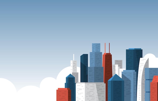 Sky City Building Construction Cityscape Skyline Biznesowa ilustracja