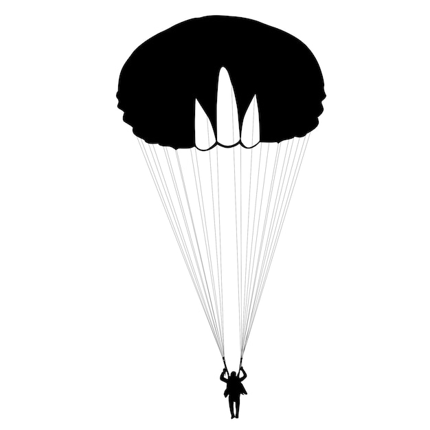 Plik wektorowy skydiver sylwetki spadochroniarstwo ilustracji wektorowych