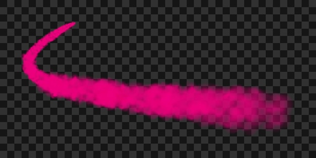 Plik wektorowy Ślady różowego dymu z rakiety samolotu lub startu statku kosmicznego realistyczna ilustracja wektorowa 3d