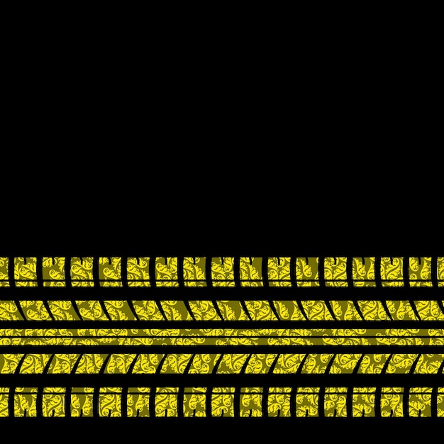 Plik wektorowy Ślady żółtych opon kwiatowych