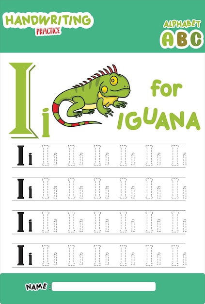 Śledź Literę I Z Iguana