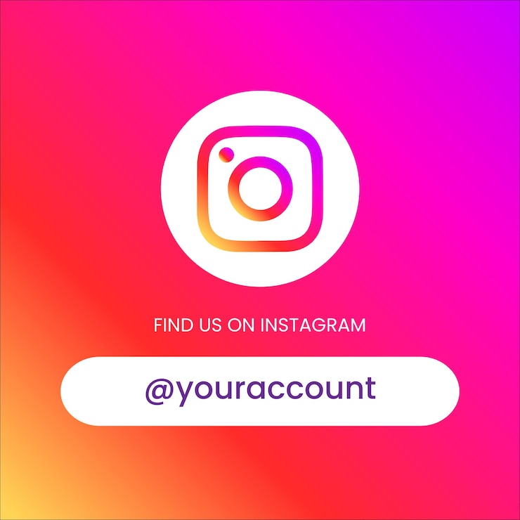 Wektor śledź mnie na profilu na instagramie post w mediach społecznościowych