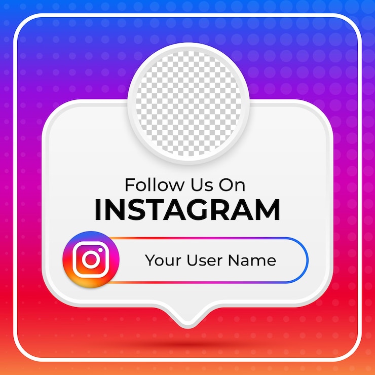 Wektor śledź nas na instagramowym banerze w mediach społecznościowych