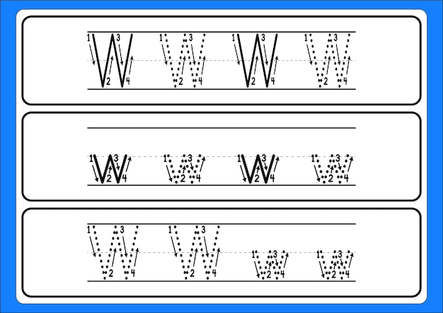 Śledzenie liter z az ręcznie narysowane arkusze śledzenia dla dzieci kontrola pióra i praktyka pisma ręcznego