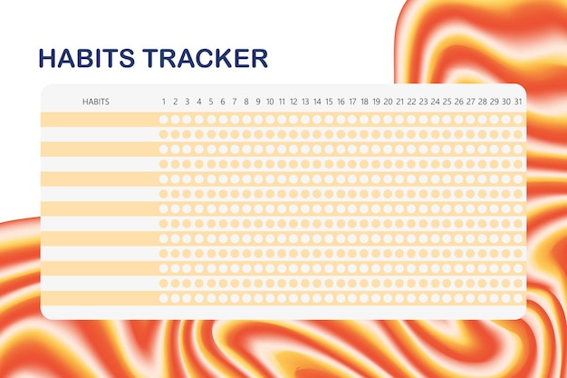 Śledzenie Nawyków. Roczny Pamiętnik Nawyków. Abstrakcyjne Tło