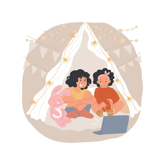 Sleepover ilustracja kreskówka na białym tle wektor