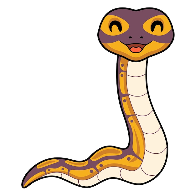 Plik wektorowy Śliczna bananowa piłka python wąż kreskówka