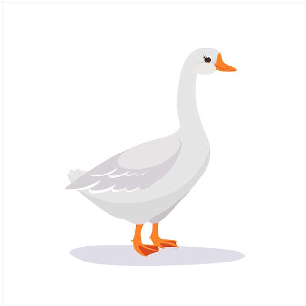 Śliczna Gęś Wektorowa Ilustracja Ptaka Na Farmie, Możesz Użyć Ikony Gęsi Dla Użytkowników Stron Internetowych Inte