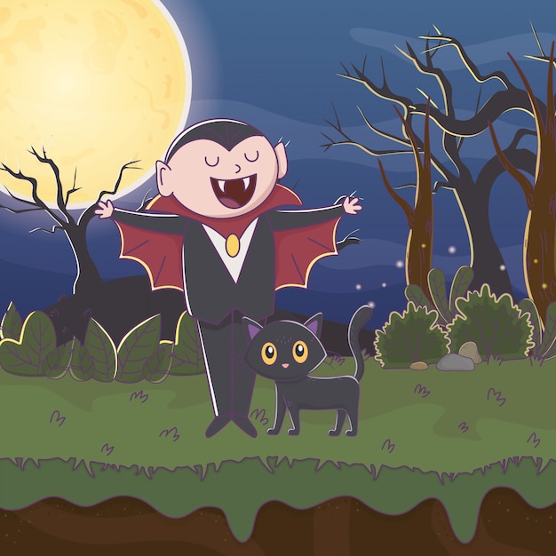 Plik wektorowy Śliczna halloween ilustracja