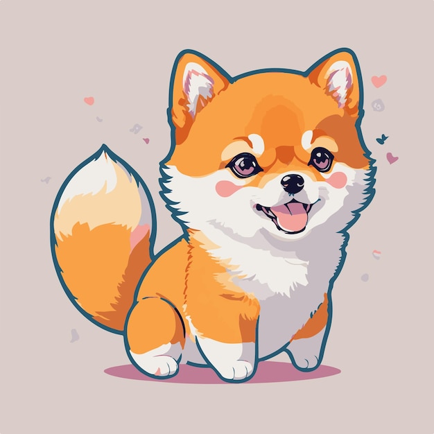 Śliczna Kawaii Kreskówka Shiba Inu