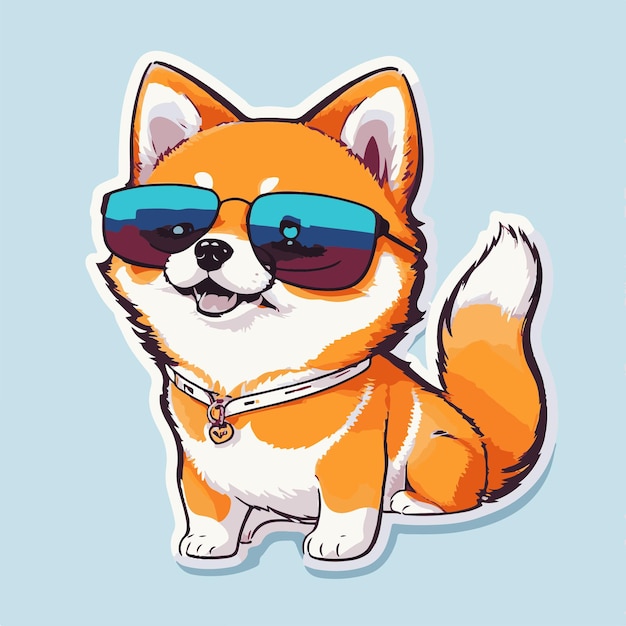 Śliczna kawaii kreskówka Shiba Inu