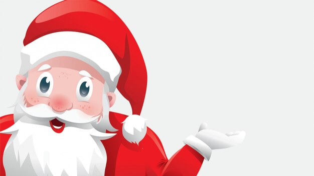 Śliczna Kreskówka Santa Claus Ręka Przedstawia Twój Tekst