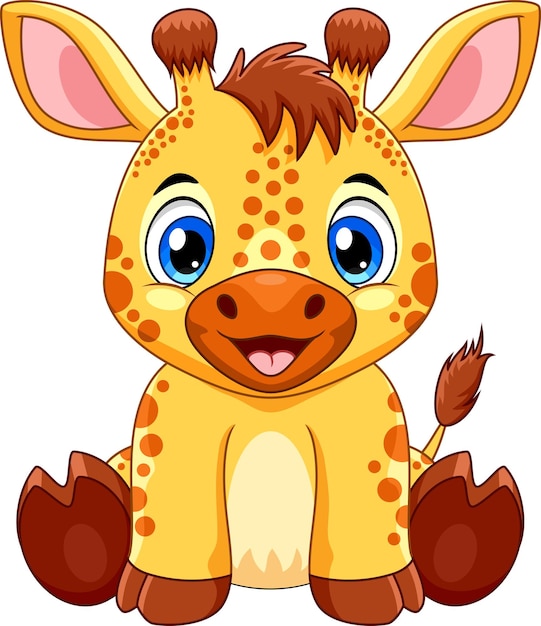 Plik wektorowy Śliczna kreskówka żyrafa dla dzieci