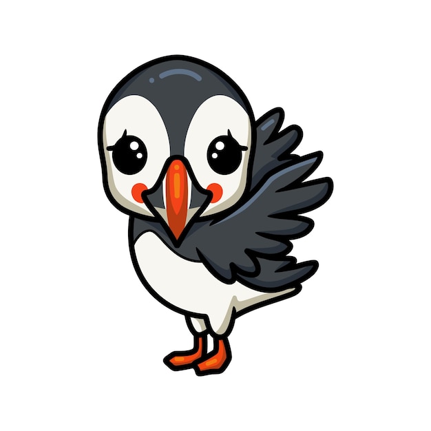 Śliczna Mała Kreskówka Puffin Puffin