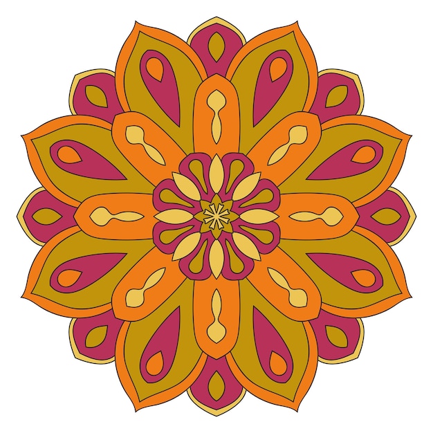 Śliczna Mandala. Ozdobne Okrągłe Zbiory Kwiat Na Białym Tle. Dekoracja Geometryczna