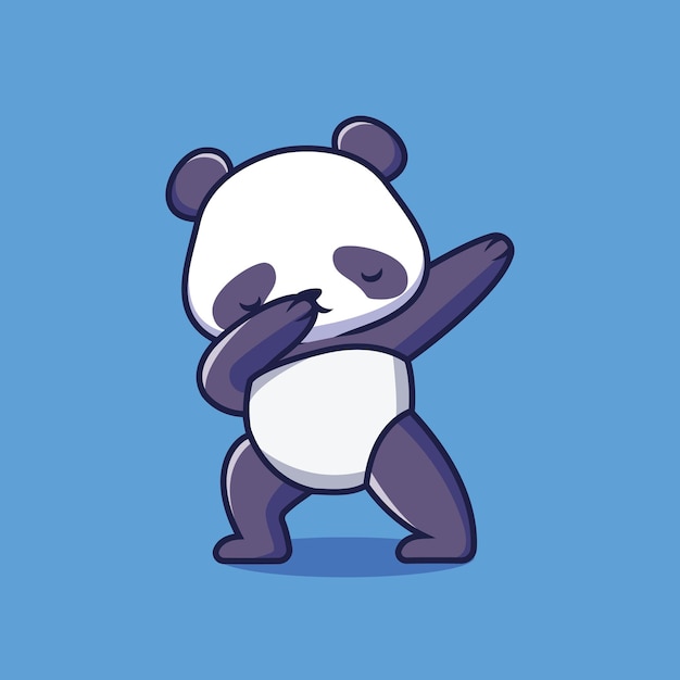 Śliczna Panda Dabbing Kreskówka Ilustracja