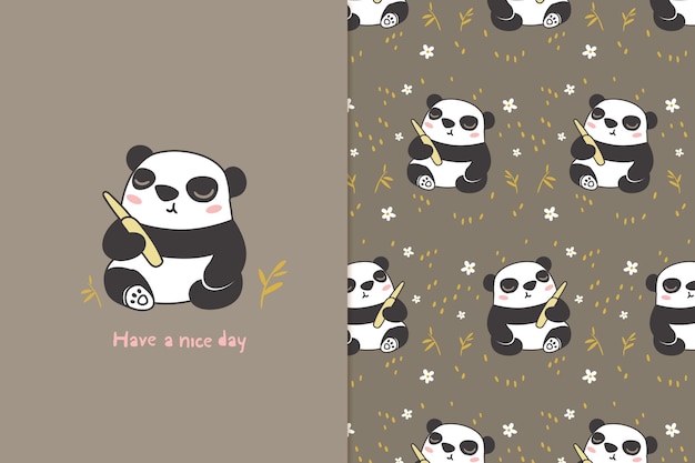 Śliczna panda i wzór