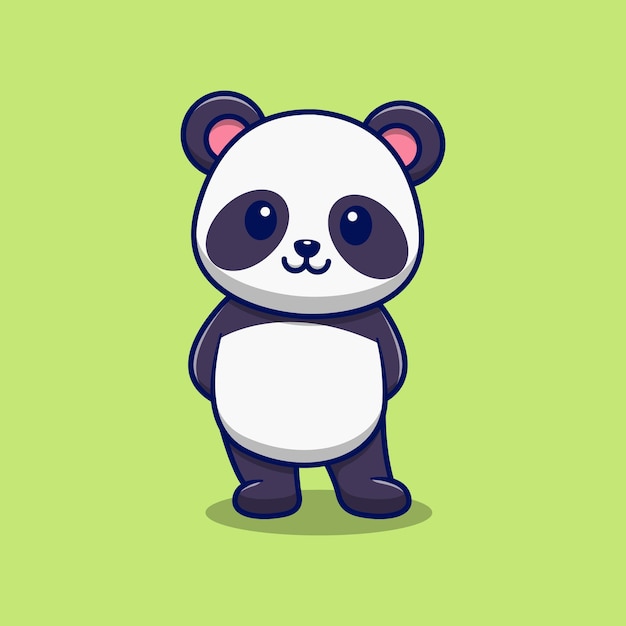 Śliczna panda. Ilustracja kreskówka płaski