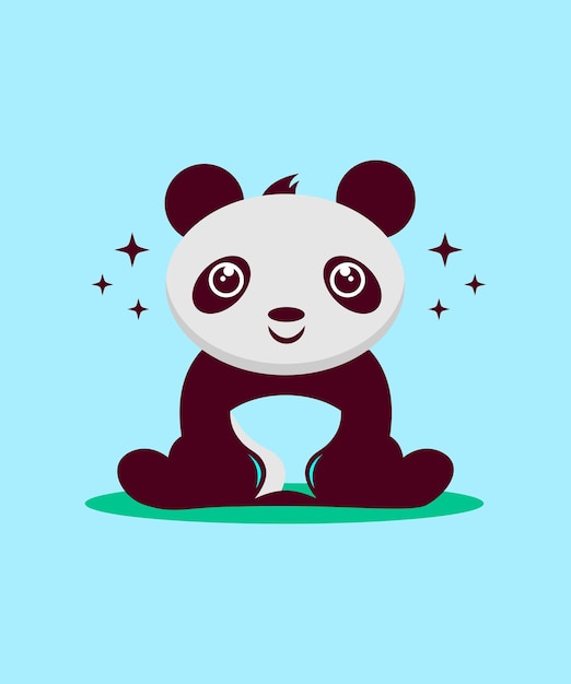 Śliczna Panda Zabawna Ikona Designu