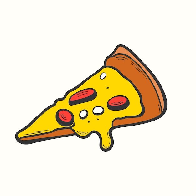 Śliczna pizza ilustracja z topniejącym serem na wierzchu Pizza ilustracja