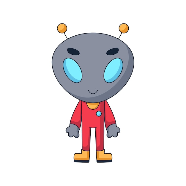 Śliczna postać z kreskówki obcych alien