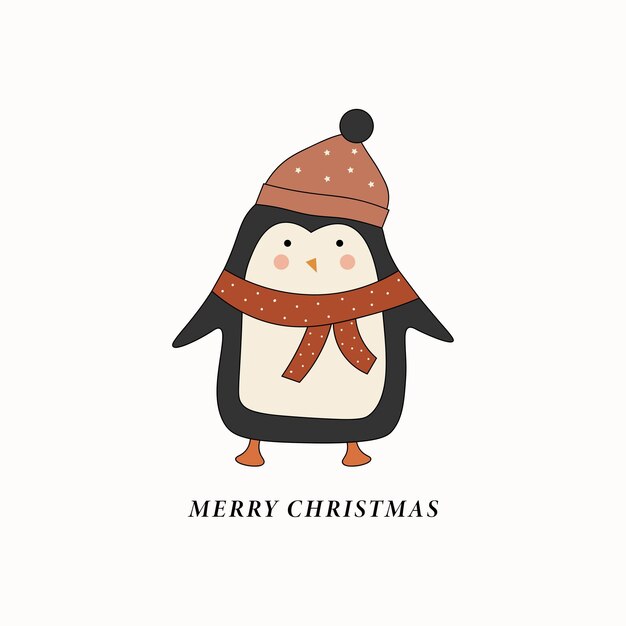 Śliczna świąteczna Ilustracja Pingwina