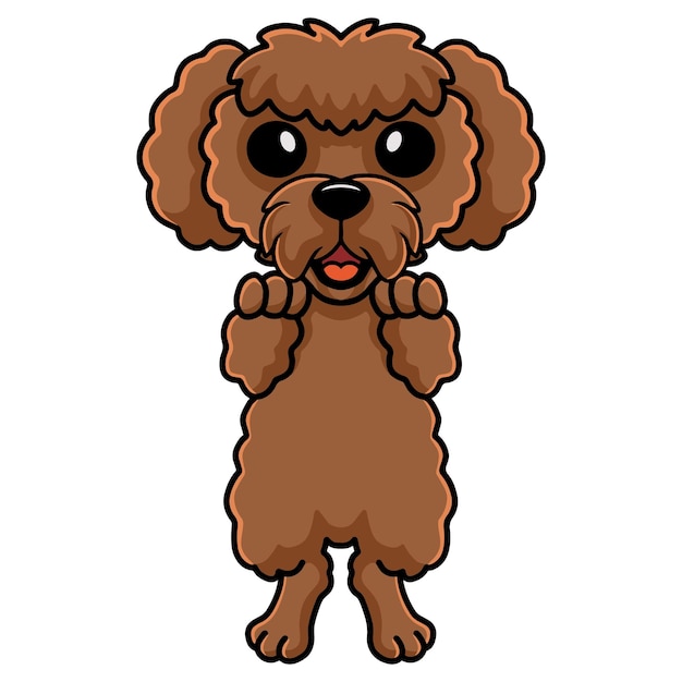 Plik wektorowy Śliczna zabawka pudel pies stojący kreskówka