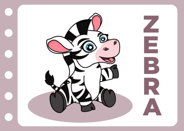 Plik wektorowy Śliczna zebra uśmiech kreskówka wektor