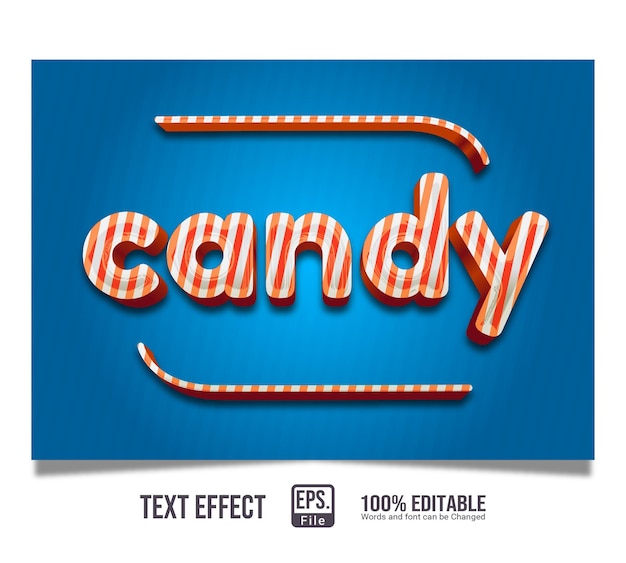 Plik wektorowy Śliczne cukierki edytowalny styl efektu tekstowego