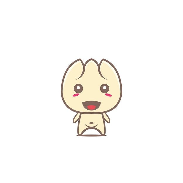 Śliczne dim sum maskotka jedzenie charakter kawaii pieróg
