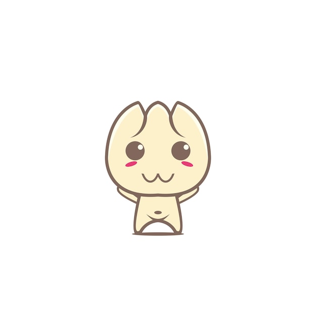 Śliczne dim sum maskotka jedzenie charakter kawaii pieróg