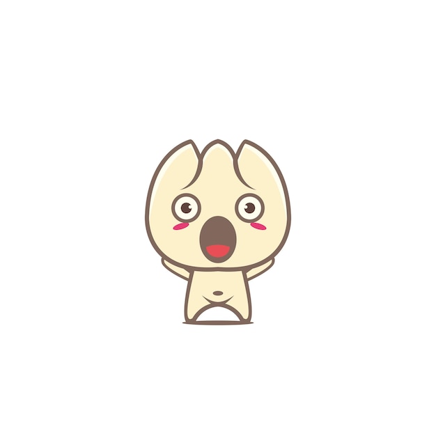 Śliczne dim sum maskotka jedzenie charakter kawaii pieróg
