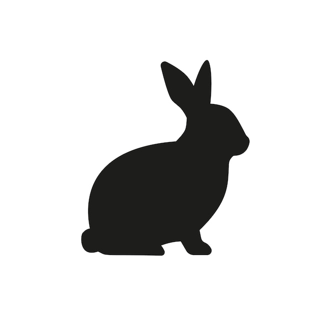 Śliczne króliki wielkanocne sylwetka czarny króliczek dziki zając zestaw na białym tle na białym Baby party kartkę z życzeniami winylowa tablica naścienna pet naklejki tatuaż projekt zwierząt farma logo wektor płaski zoo ikona