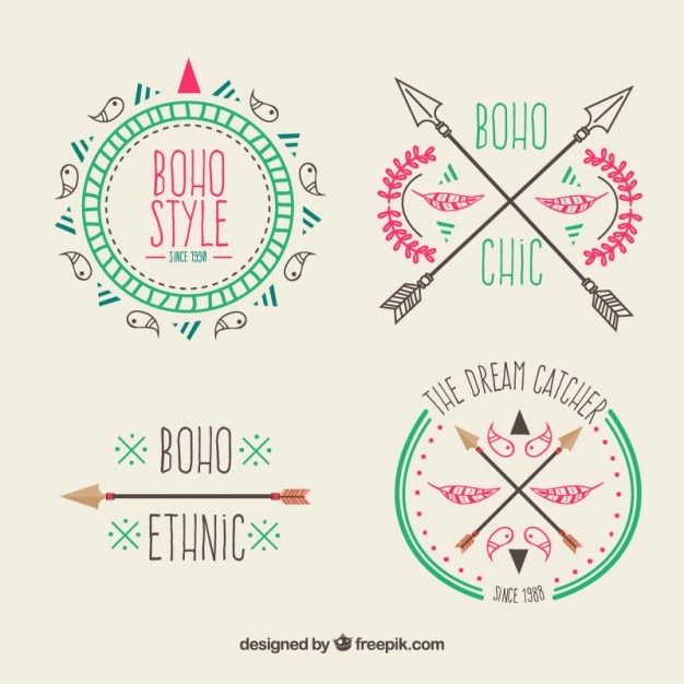 Śliczne odznaki Boho z elementami