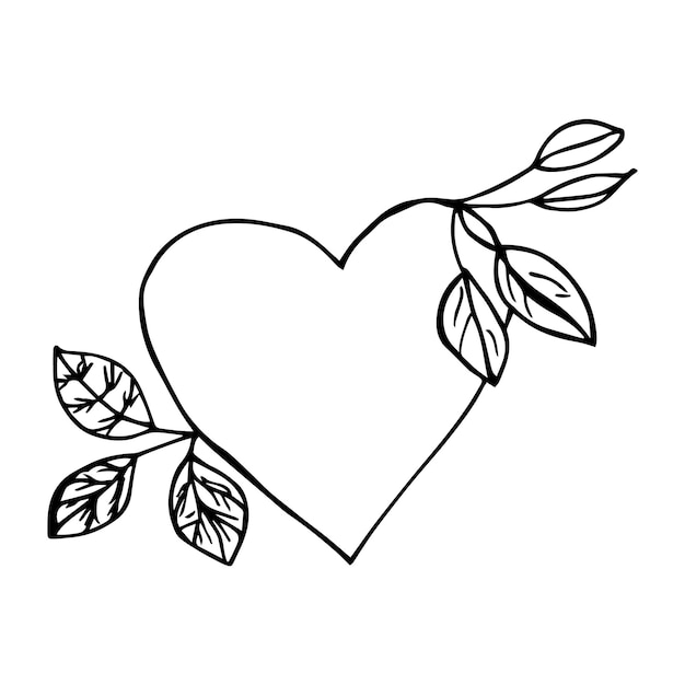 Plik wektorowy Śliczne pojedyncze serce ilustracja narysowana ręcznie