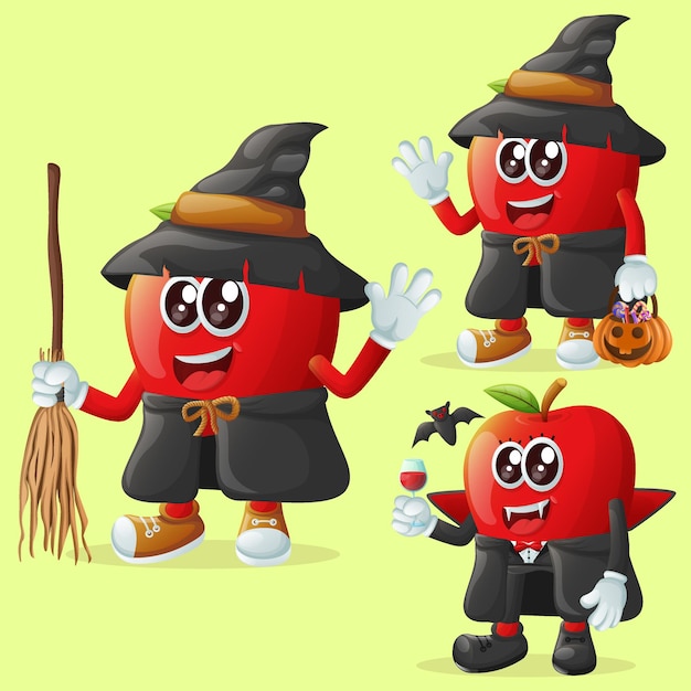 Śliczne postacie jabłkowe na Halloween