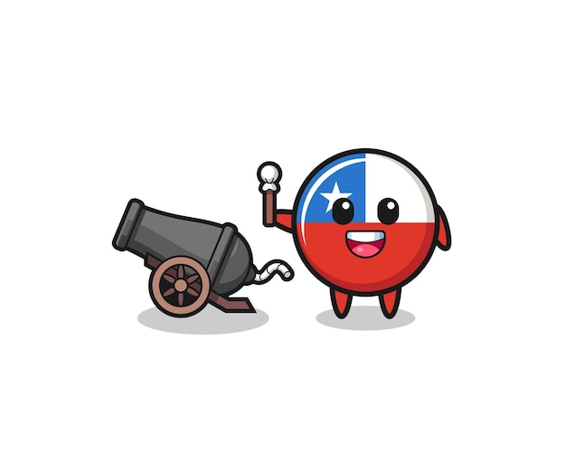 Śliczne Strzelanie Do Flagi Chile Za Pomocą Uroczego Projektu Armaty