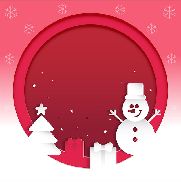 Śliczne Wesołych świąt Choinka Bałwan śnieżynka Pudełko Star Card Kopiuj Przestrzeń Szablon Ramki