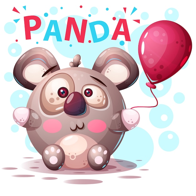 Śliczni Panda Charaktery - Kreskówki Ilustracja.