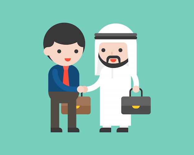Śliczny Arabski Biznesowy Mężczyzna Trząść Ręki