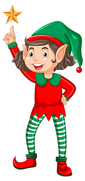 Śliczny Dzieciak Noszący Kreskówka Kostium Elfa