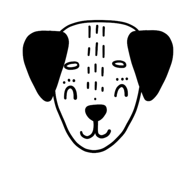 Śliczny handdrawn pies Zabawny doodle szczeniak Ilustracja kreskówka wektor ładny