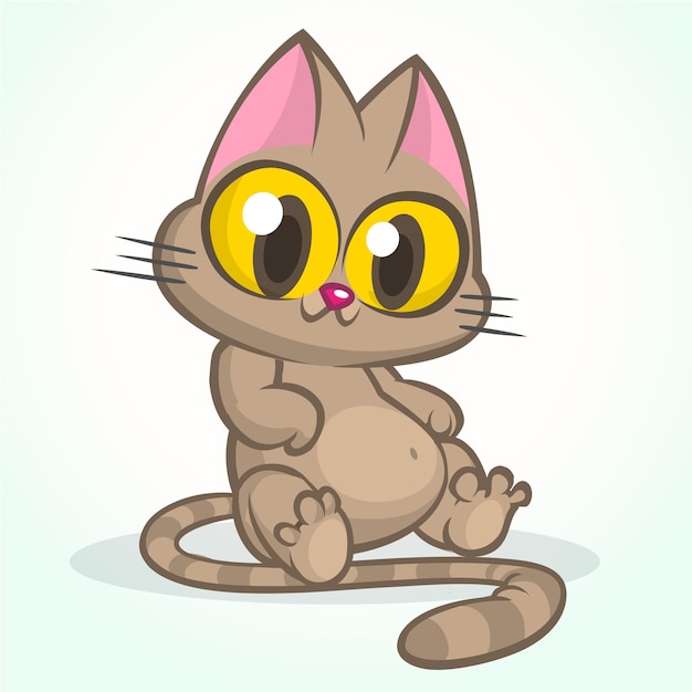 Śliczny I Zabawny Kot Kreskówka Ilustracja Wektorowa