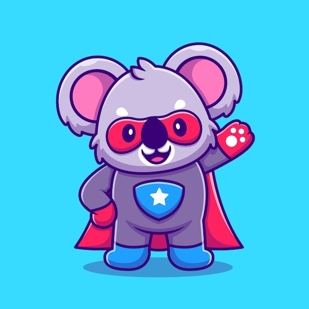 Śliczny Koala Super Hero Cartoon